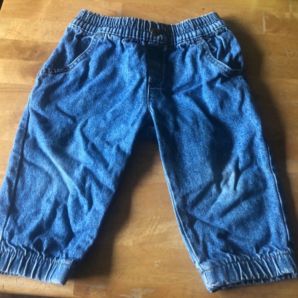 Kids 90s Blue Elastic Waist Denim Pants